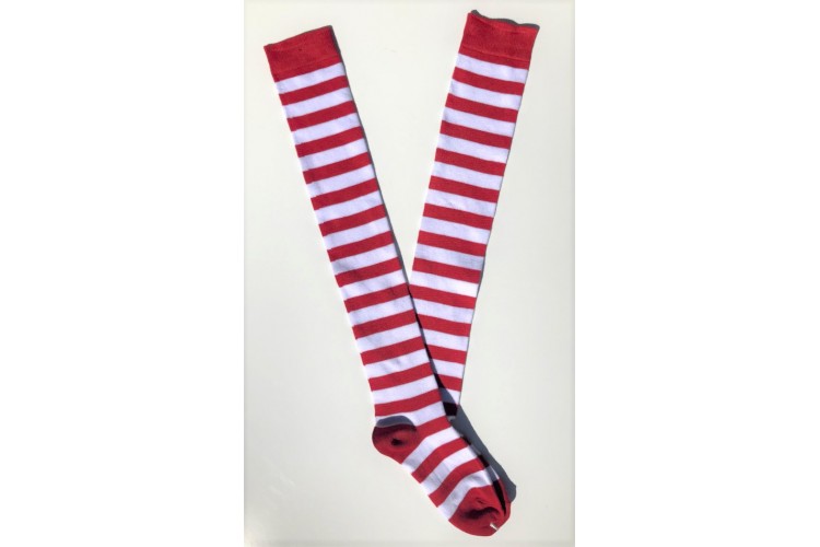 knee high socks with white stripes